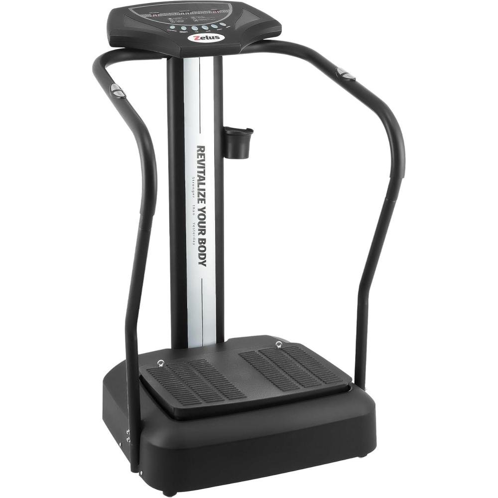 imageZELUS Whole Body Vibration Plate 500W Vibration Plate Exercise Machine with 99 Levels 3 Preset Modes ampamp 2 Resistance Bands Training Fitness Vibration Platform Machine for Home Gym with 330lb Capacity