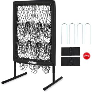 ZELUS 9-Hole Pitching Net Plus, Baseball Net with Authentic Strike Zone for Outdoor & Indoor Use, Height Adjustable Baseball Training Net for Batting Pitching Hitting, Softball Aid Equipment