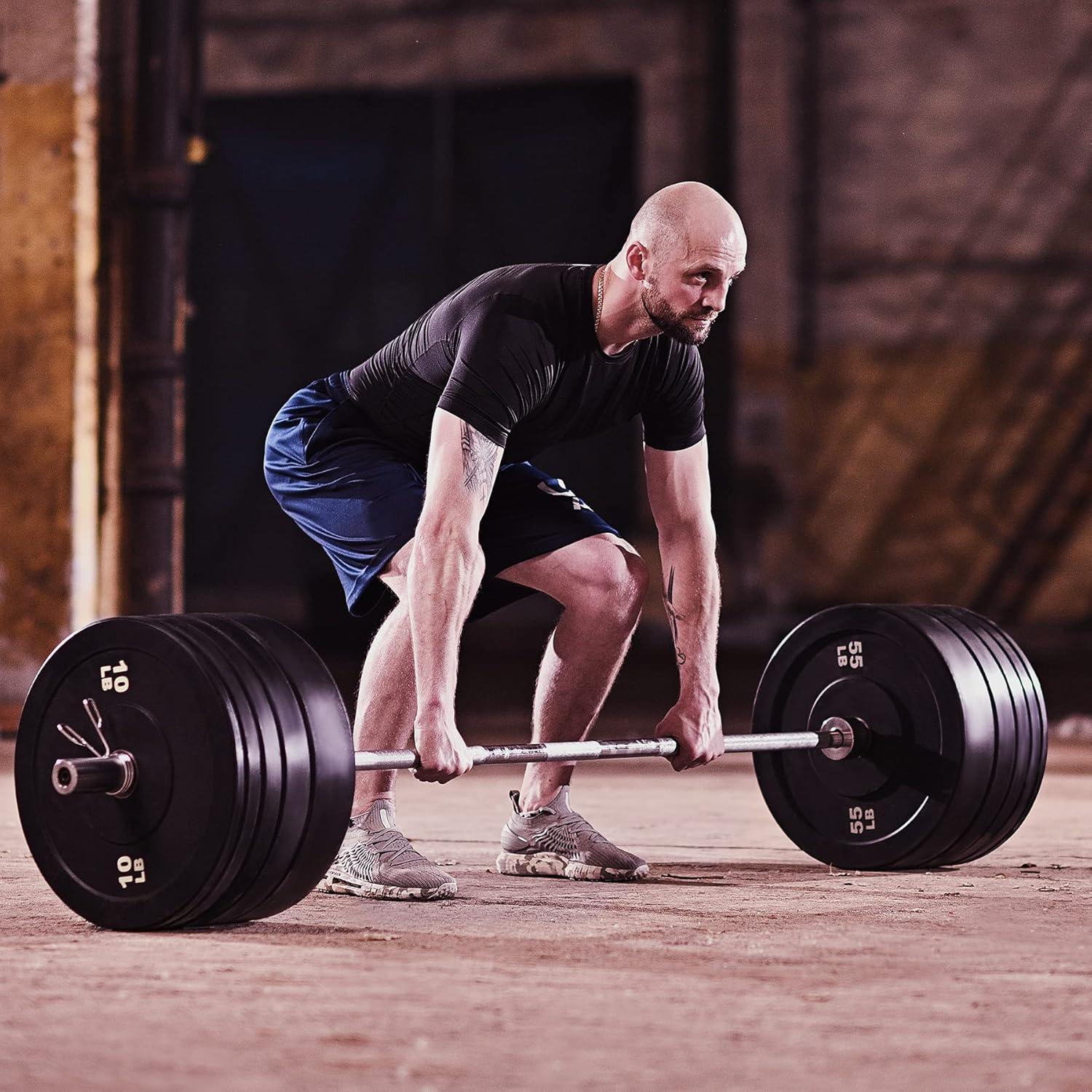 imageZELUS Weight Plate Set of 2 Twin 2quot Bumper Plates for Strength and Training Fitness Olympic Weight Set with Rubber Barbell Dumbbell Plates Stainless Steel Inserts for Pro or Home Gyms35 LB