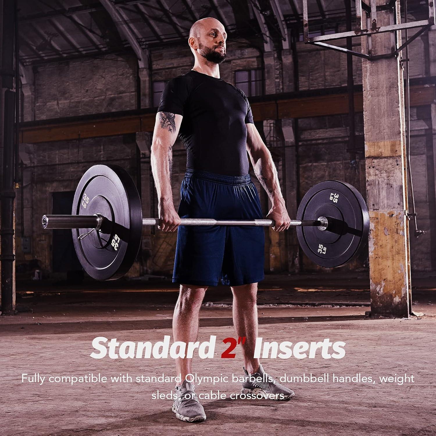 imageZELUS Weight Plate Set of 2 Twin 2quot Bumper Plates for Strength and Training Fitness Olympic Weight Set with Rubber Barbell Dumbbell Plates Stainless Steel Inserts for Pro or Home Gyms35 LB