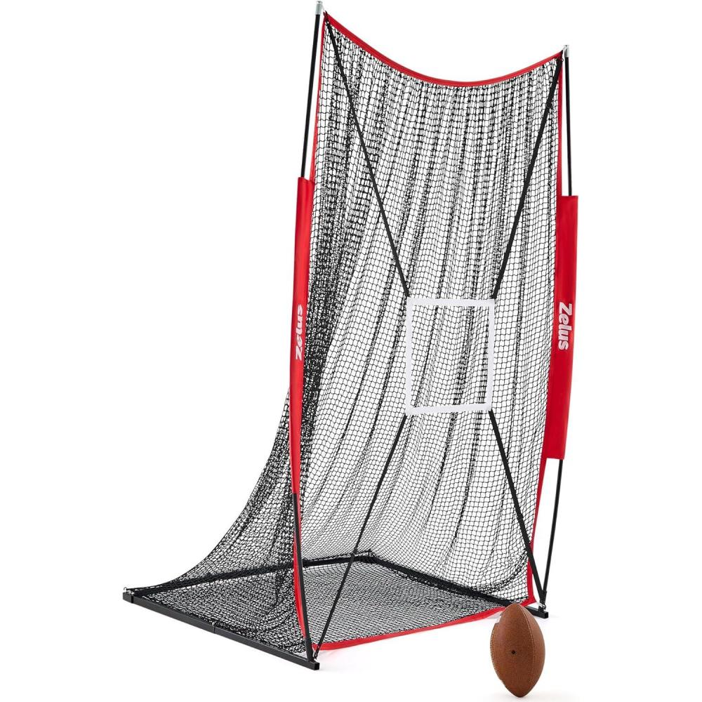 imageZELUS 7x4 ft Football Kicking Net Portable Football Throwing Net with Target Zone Attachment Sideline Training Tool for Kids Adults Punting Kicking Passing Snapping Practice Carry Bag Included