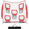 imageZELUS 7 x 7ft Football Trainer Throwing Net  Training Target Practice with 5 Targets  Great for Quarterback  Includes Carry BagRed