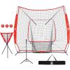 imageZELUS 7x7ft Baseball Net Baseball Softball Practice Net with Tee Baseballs and Carry Bag for Batting Hitting and PitchingNet Tee Combo