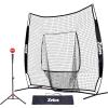 imageZELUS 7x7ft Baseball Net Baseball Softball Practice Net with Tee Baseballs and Carry Bag for Batting Hitting and PitchingNet and teeBlack