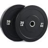 imageZELUS Weight Plate Set of 2 Twin 2quot Bumper Plates for Strength and Training Fitness Olympic Weight Set with Rubber Barbell Dumbbell Plates Stainless Steel Inserts for Pro or Home Gyms35 LB