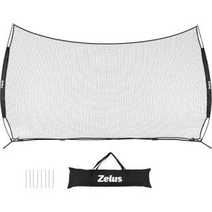 12x9ft / 16x10ft Barricade Backstop Net, Ball Sports Barrier, Practice Net for Baseball, Softball, Lacrosse, Soccer, Basketball and More(12×9 ft – Black)