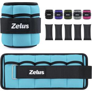 ZELUS 1 Pair Adjustable Ankle Weights, 2 4 6 8 10 lb Modularized Leg Weight Straps for Women Men, Weighted Ankle Weight Set with Removable Sandbags, 1-5 lb per Ankle Strap for Gym Yoga Jogging Walking(Blue)