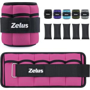 ZELUS 1 Pair Adjustable Ankle Weights, 2 4 6 8 10 lb Modularized Leg Weight Straps for Women Men, Weighted Ankle Weight Set with Removable Sandbags, 1-5 lb per Ankle Strap for Gym Yoga Jogging Walking(Pink)