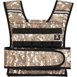 ZELUS 23lb|45lb Weighted Vest with Iron Weights for Exercise, Adjustable Weight Vest for Men, Workout Vest for Home Workouts Cardio Strength Training Weight Loss(45lb Desert Camo)
