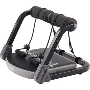 ZELUS Ab Machine with Resistance Bands for Home Gym, 2 in 1 Ab Workout Equipment with Rebound Assist 4 Intensities, Core Strength Trainer Whole Body Exercise Fitness Equipment for Home Workouts(Gray)