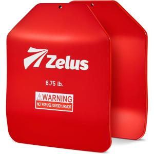 ZELUS Curved Weighted Vest Plates for Workout, 5.75/8.75/13.75LB Pairs Steel Weight Plates for Tactical Weight Vest, Ergonomic Training Plates for Running, CrossFit & Strength Training(Red-8.75LB)