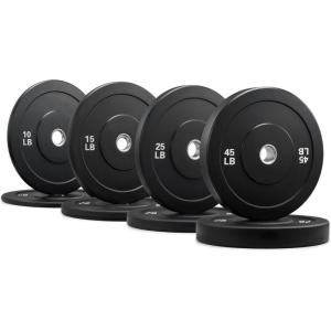 ZELUS Weight Plate Set of 2 (190LB), Twin 2″ Bumper Plates for Strength and Training Fitness, Olympic Weight Set with Rubber Barbell Dumbbell Plates Stainless Steel Inserts for Pro or Home Gyms