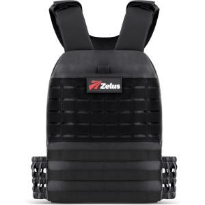 ZELUS Weighted Plate Carrier Vest, Tactical Adjustable Weighted Vest for Men Women Holds Up to 65lb for Strength Rucking Training Workout, Running Vest with MOLLE Panels(Black-2.67lb)