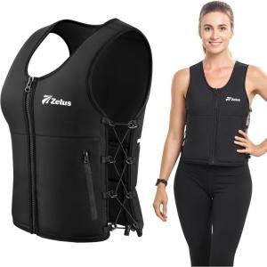 ZELUS Weighted Vest, 10&15lb. Z-Fit Weight Vest for Women Men with Adjustable Soft Iron Weights, Unisex Training Vest for Walking Strength Training, Workout Vest with Pockets Reflective Strip (Black, M/L)(Black)