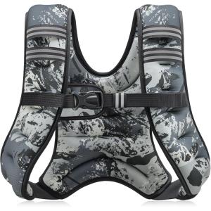 ZELUS Weighted Vest, 6lb/8lb/12lb/16lb/20lb/25lb/30lb Weight Vest with Reflective Stripe for Workout, Strength Training, Running, Fitness, Muscle Building, Weight Loss, Weightlifting(Urban Gray Camo)