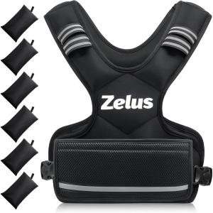 ZELUS Weighted Vest for Men and Women | 4-10lb/11-20lb/20-32lb Vest with 6 Ironsand Weights for Home Workouts | Adjustable Body Weight Vest Exercise Set for Cardio and Strength Training(Black)